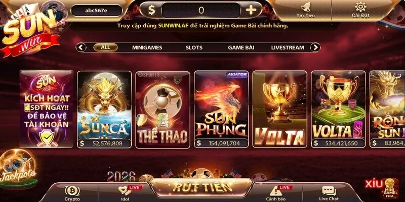 Sunwin là sân chơi game bài đổi thưởng uy tín số 1